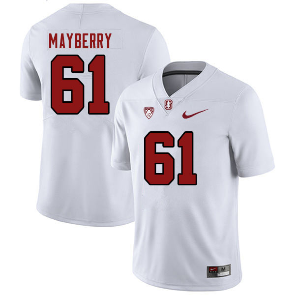 Men #61 Trevor Mayberry Stanford Cardinal College Football Jerseys Stitched Sale-White - Click Image to Close
